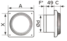 Вентиляторы осевые накладные серии DISK схема