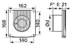 Вентиляторы осевые накладные серии FAVORITE схема